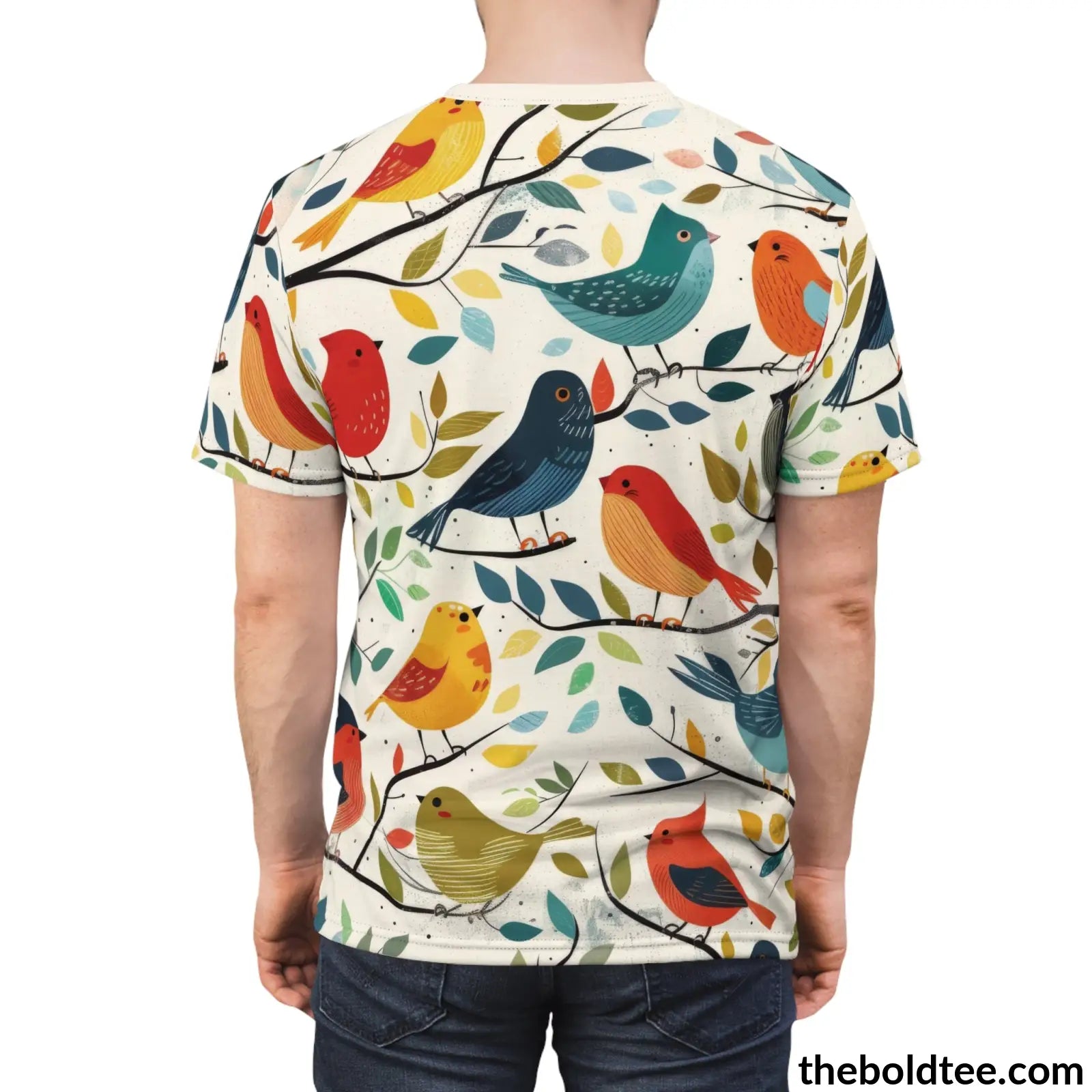 Birds Tee - Premium All Over Print Crewneck Shirt Prints