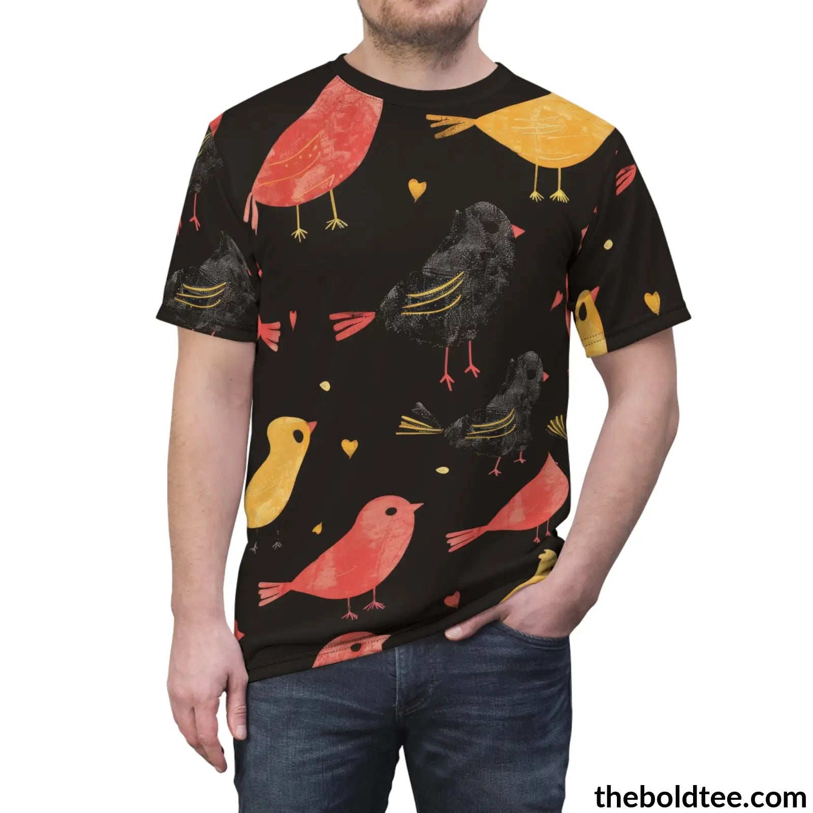 Birds Tee - Premium All Over Print Crewneck Shirt Prints