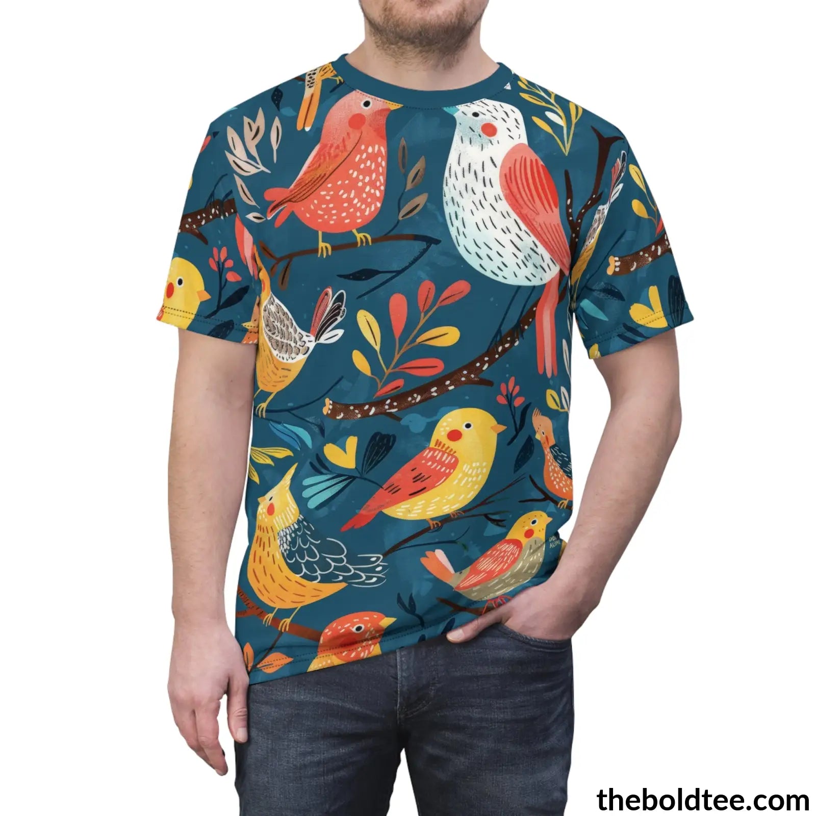 Birds Tee - Premium All Over Print Crewneck Shirt Prints