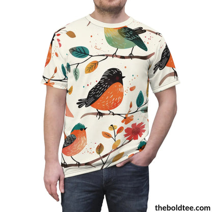 Birds Tee - Premium All Over Print Crewneck Shirt Prints