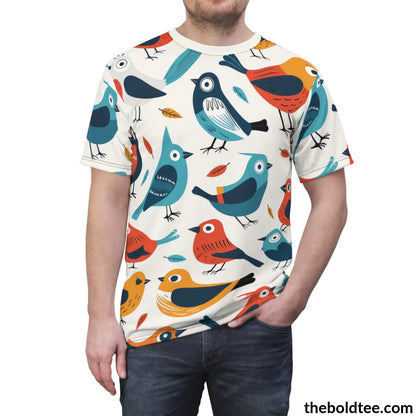 Birds Tee - Premium All Over Print Crewneck Shirt Prints