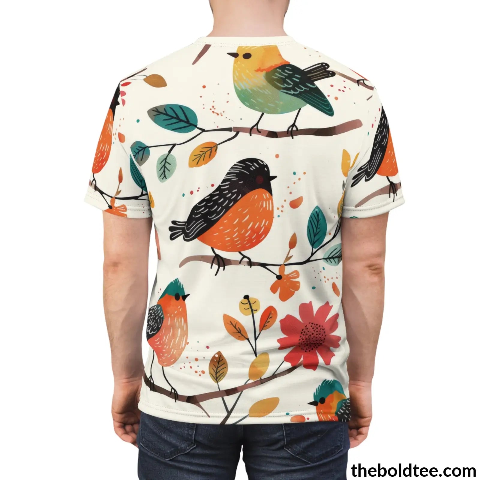 Birds Tee - Premium All Over Print Crewneck Shirt Prints