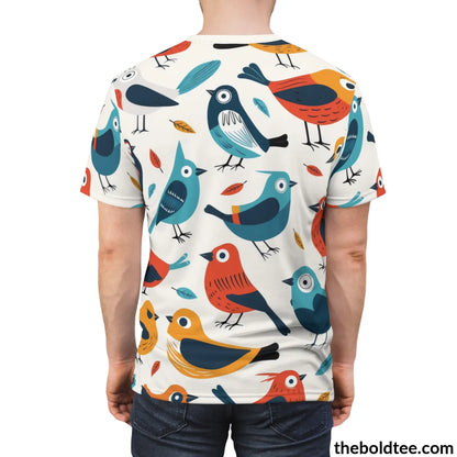 Birds Tee - Premium All Over Print Crewneck Shirt Prints