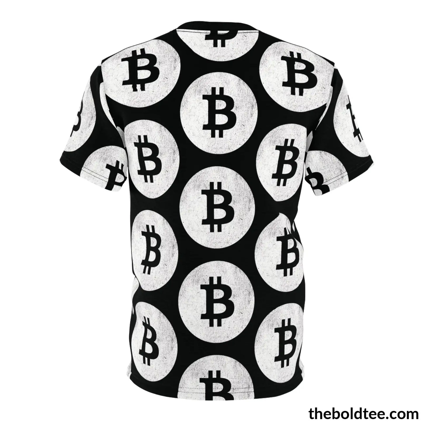 Bitcoin Cryptocurrency Tee - Premium Black All Over Print Crewneck Prints