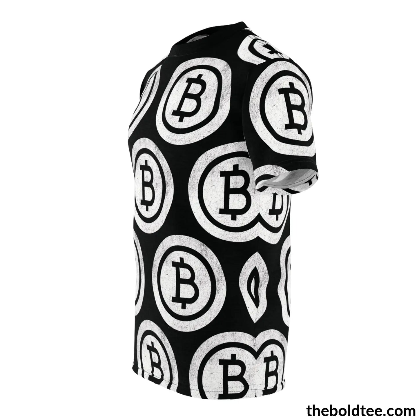 Bitcoin Cryptocurrency Tee - Premium Black All Over Print Crewneck Prints