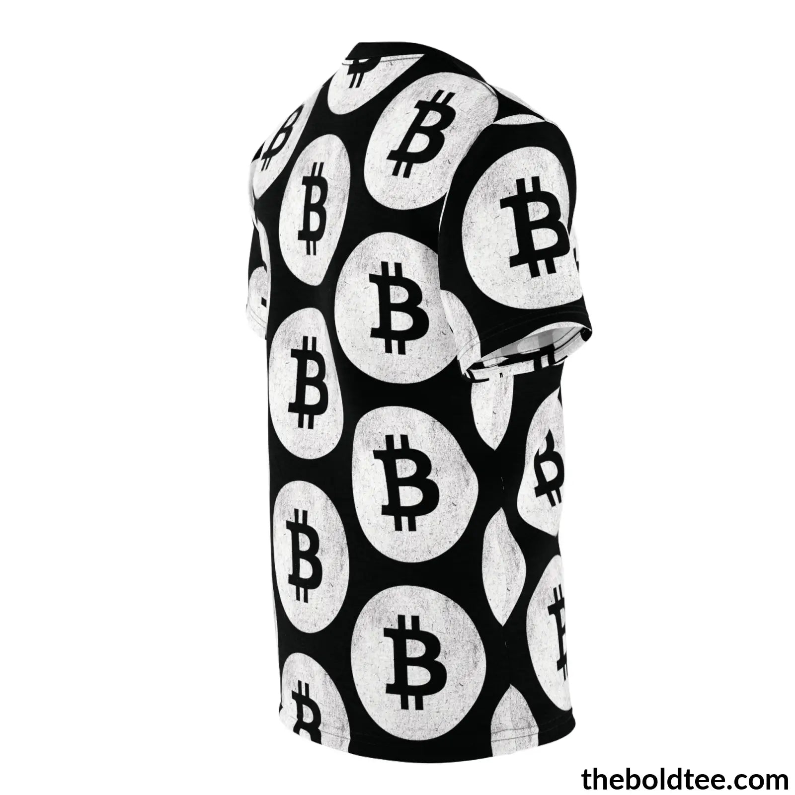 Bitcoin Cryptocurrency Tee - Premium Black All Over Print Crewneck Prints