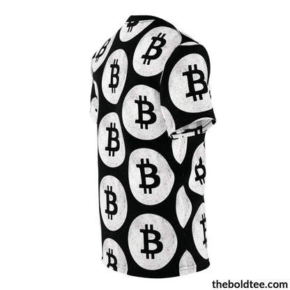 Bitcoin Cryptocurrency Tee - Premium Black All Over Print Crewneck Prints