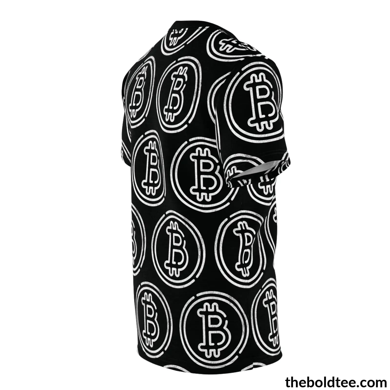 Bitcoin Cryptocurrency Tee - Premium Black All Over Print Crewneck Prints