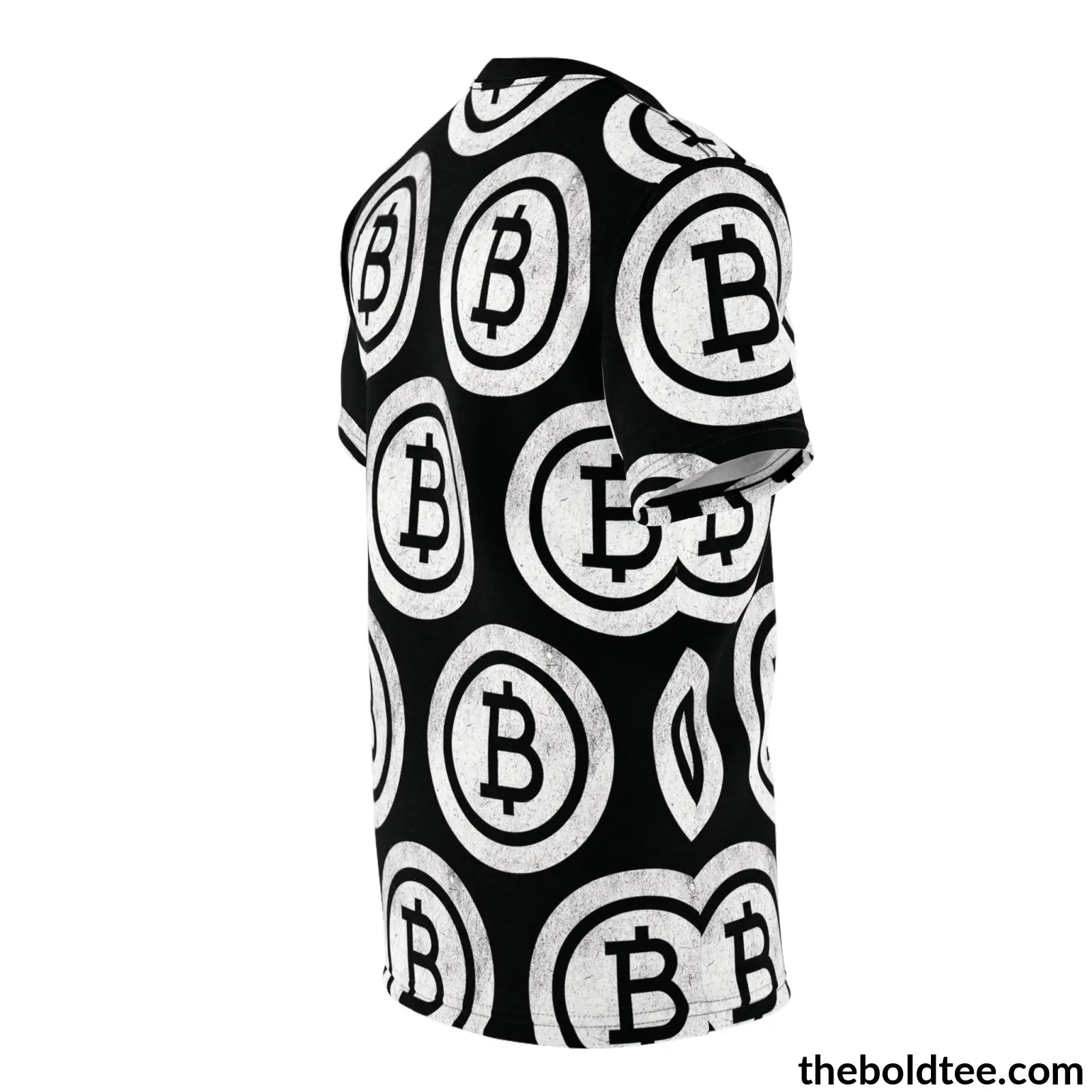 Bitcoin Cryptocurrency Tee - Premium Black All Over Print Crewneck Prints