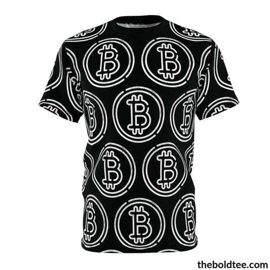 Bitcoin Cryptocurrency Tee - Premium Black All Over Print Crewneck S Prints