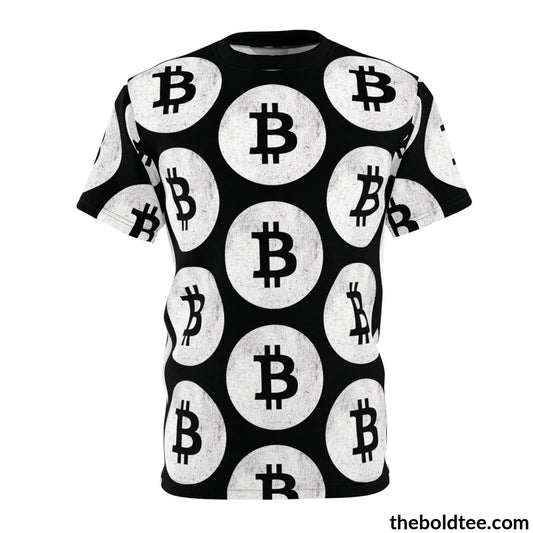 Bitcoin Cryptocurrency Tee - Premium Black All Over Print Crewneck S Prints