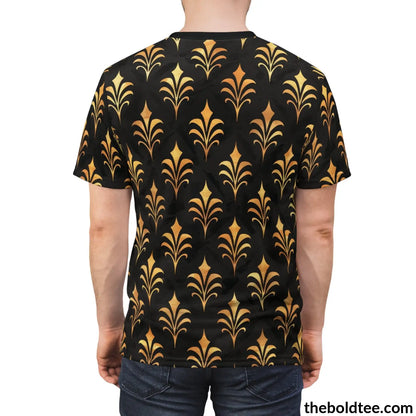 Black & Gold Tee - Premium All Over Print Crewneck Shirt Prints