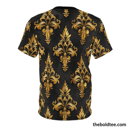 Black & Gold Tee - Premium All Over Print Crewneck Shirt Prints