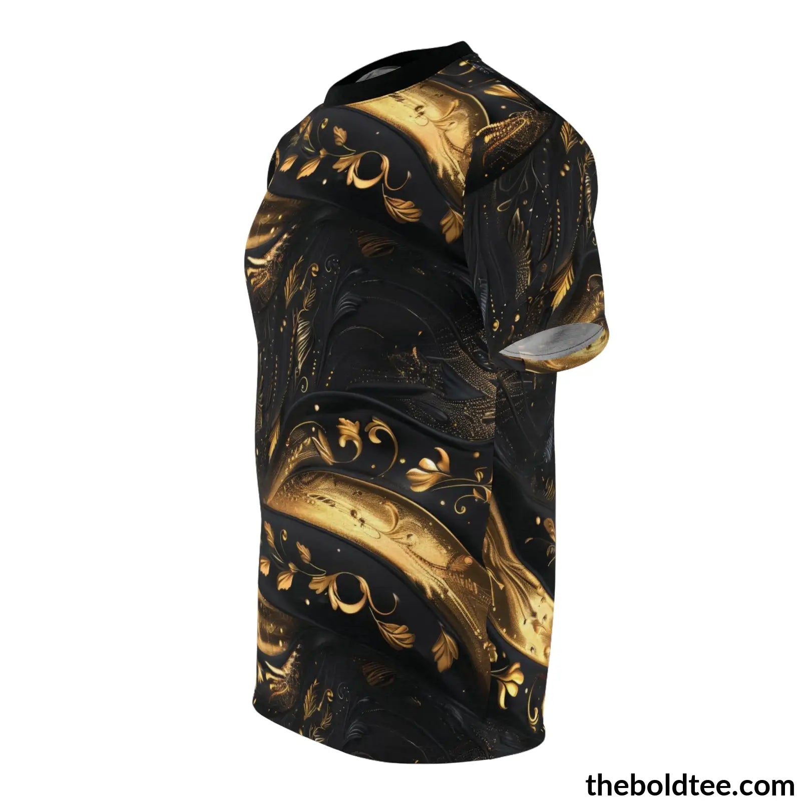 Black & Gold Tee - Premium All Over Print Crewneck Shirt Prints