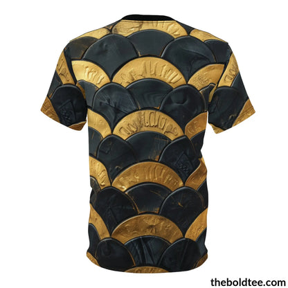 Black & Gold Tee - Premium All Over Print Crewneck Shirt Prints