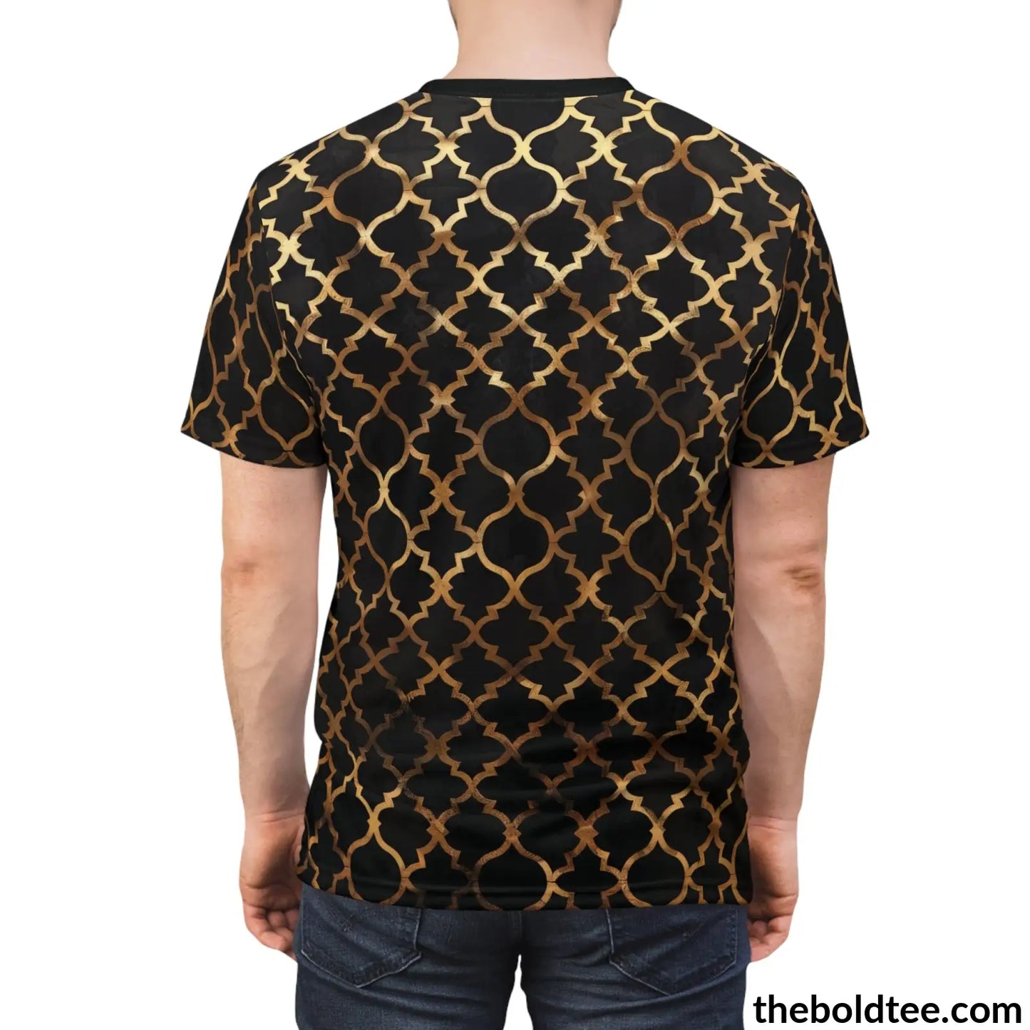 Black & Gold Tee - Premium All Over Print Crewneck Shirt Prints