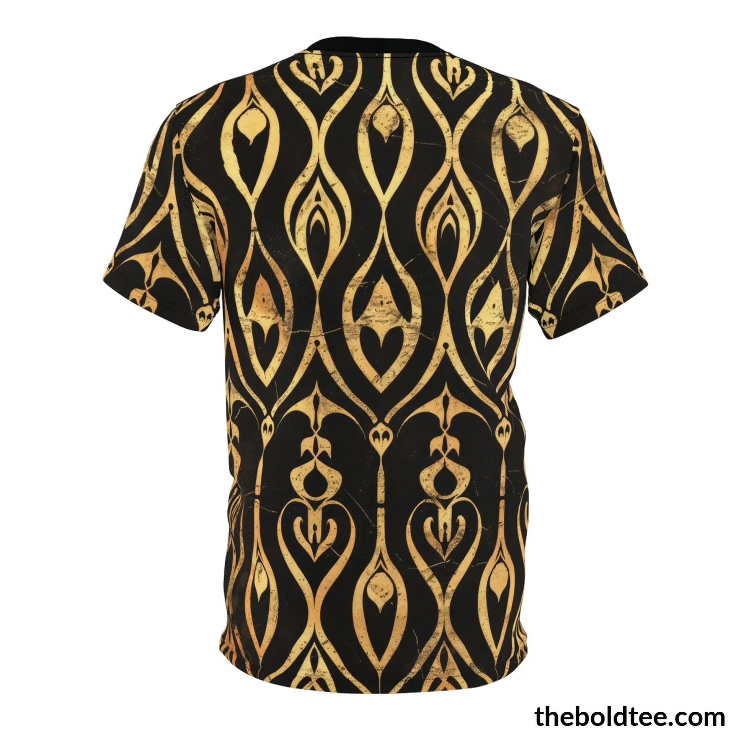 Black & Gold Tee - Premium All Over Print Crewneck Shirt Prints