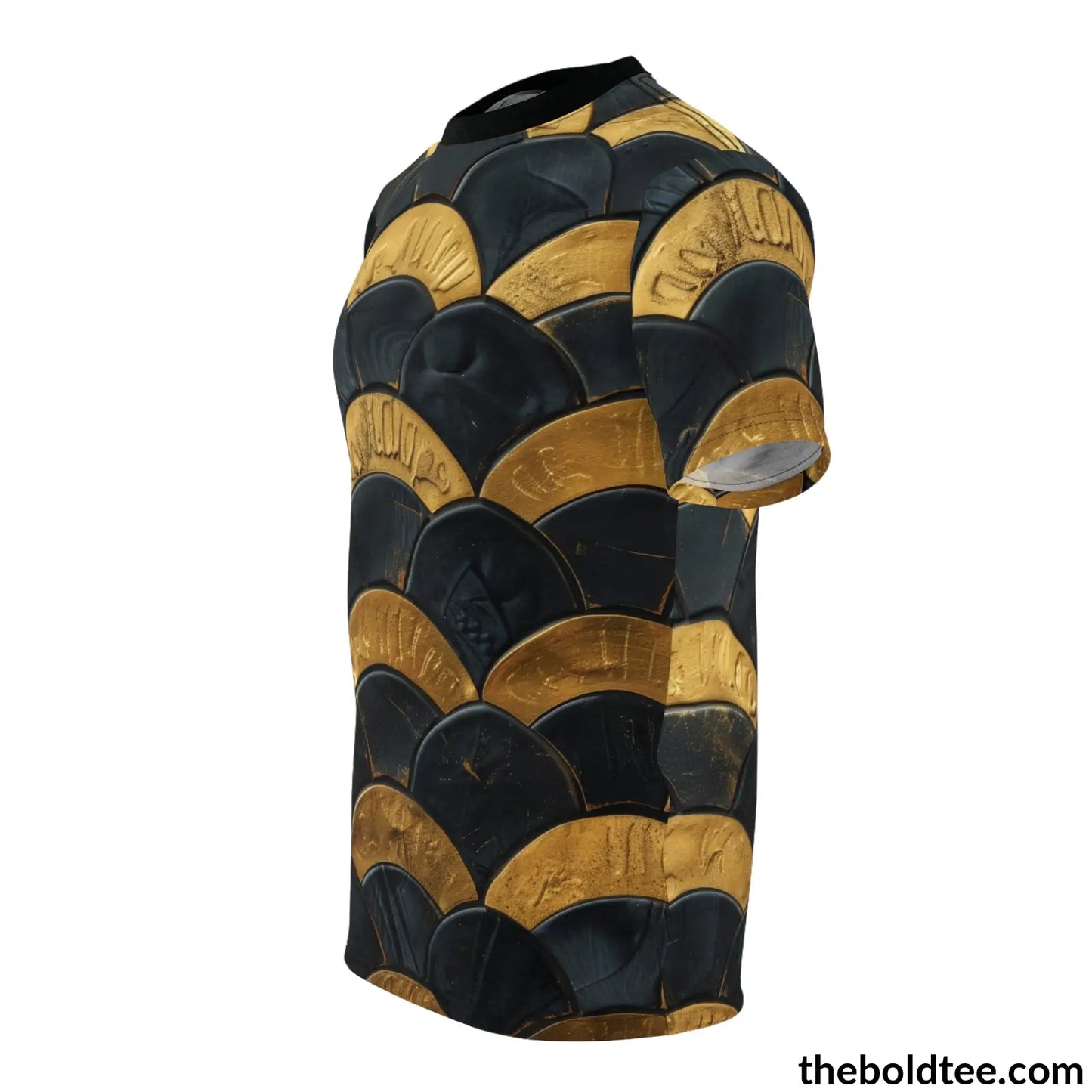 Black & Gold Tee - Premium All Over Print Crewneck Shirt Prints