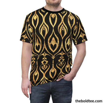 Black & Gold Tee - Premium All Over Print Crewneck Shirt Prints