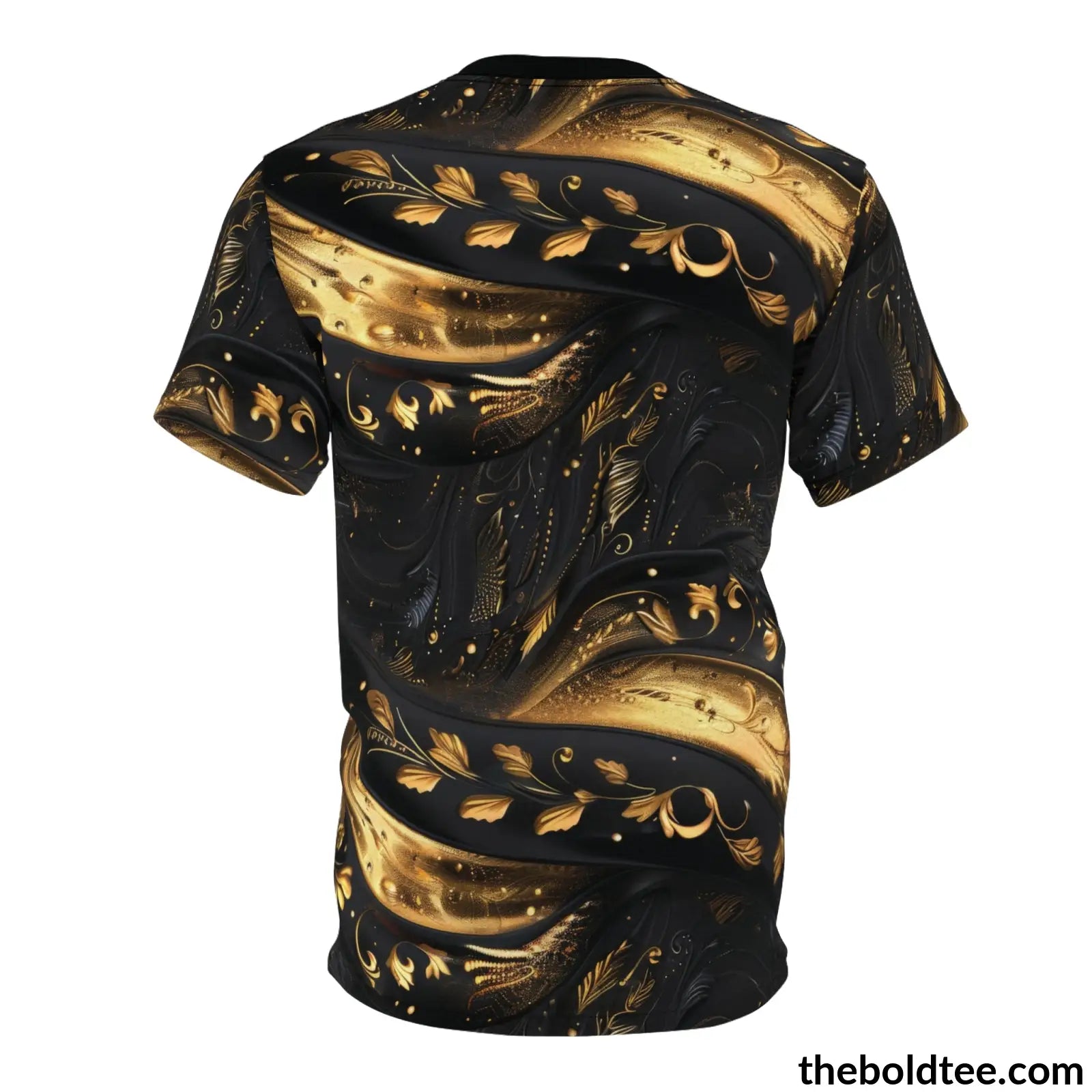 Black & Gold Tee - Premium All Over Print Crewneck Shirt Prints