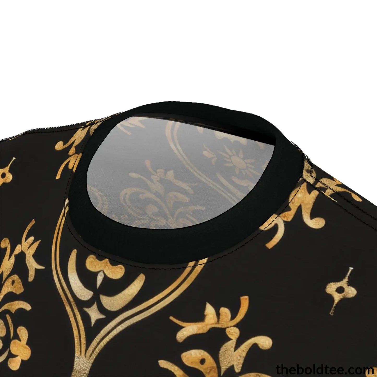 Black & Gold Tee - Premium All Over Print Crewneck Shirt Prints