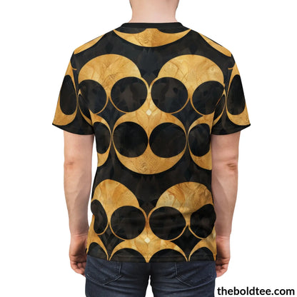 Black & Gold Tee - Premium All Over Print Crewneck Shirt Prints