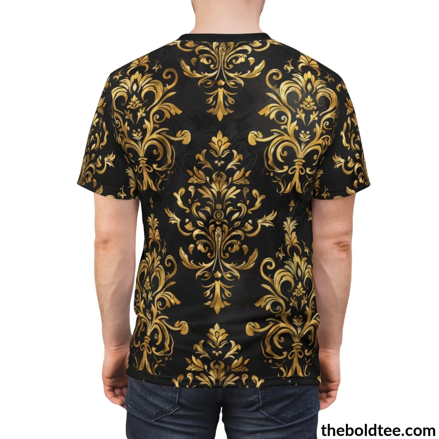 Black & Gold Tee - Premium All Over Print Crewneck Shirt Prints