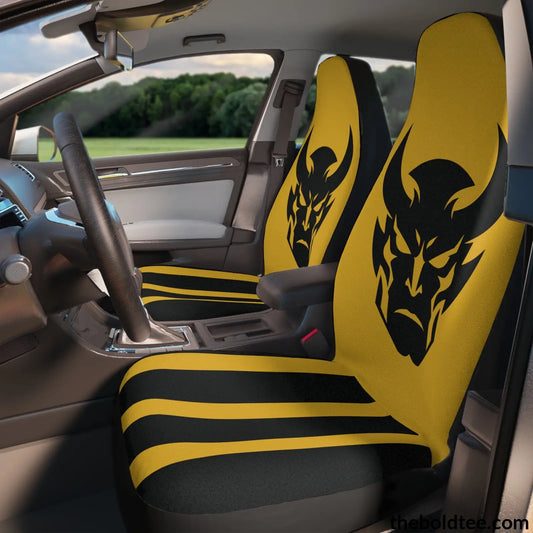 Bold Demon Car Seat Covers (2 Pcs.) 48.03’ × 18.50’ / Black All Over Prints