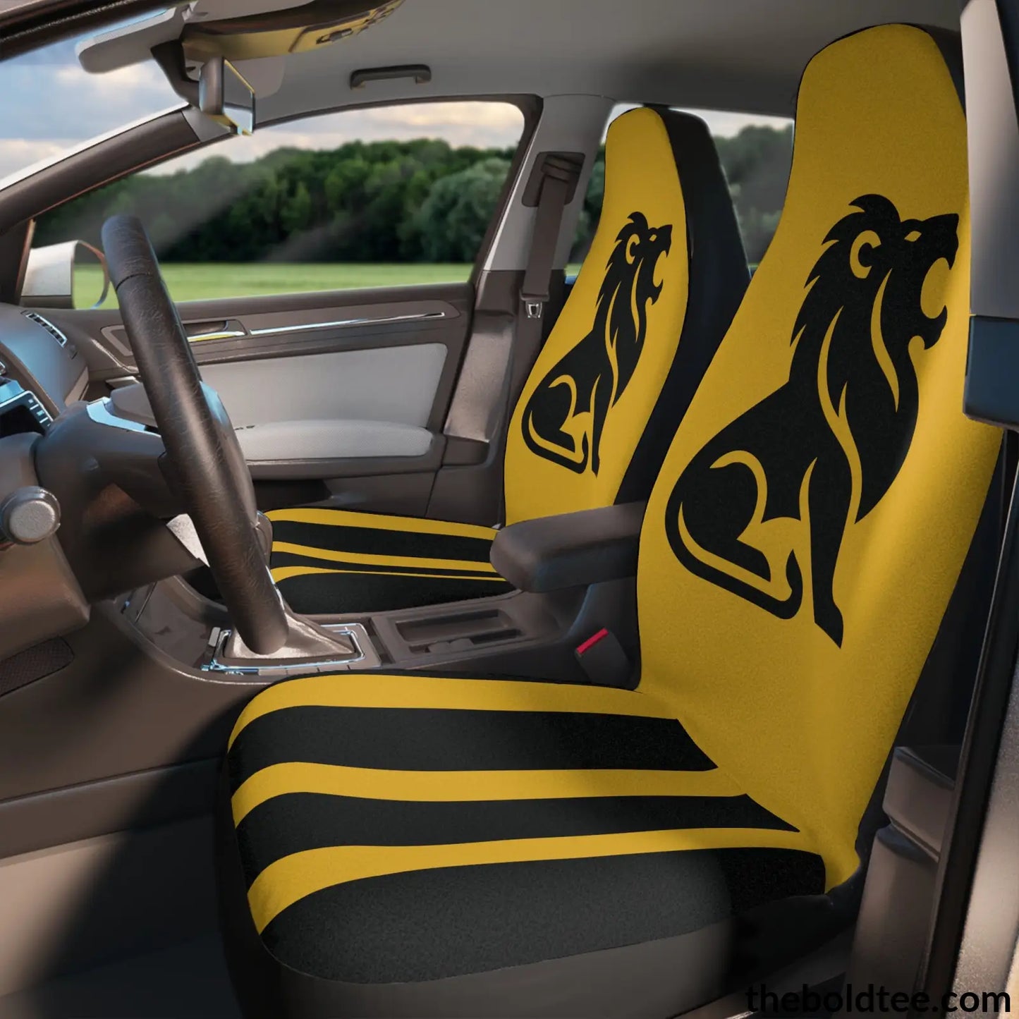 Bold Lion Car Seat Covers (2 Pcs.) All Over Prints