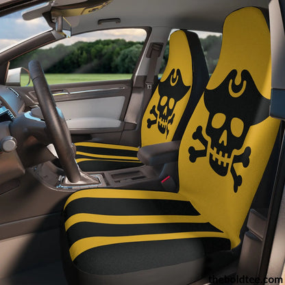 Bold Pirate Car Seat Covers (2 Pcs.) 48.03’ × 18.50’ / Black All Over Prints