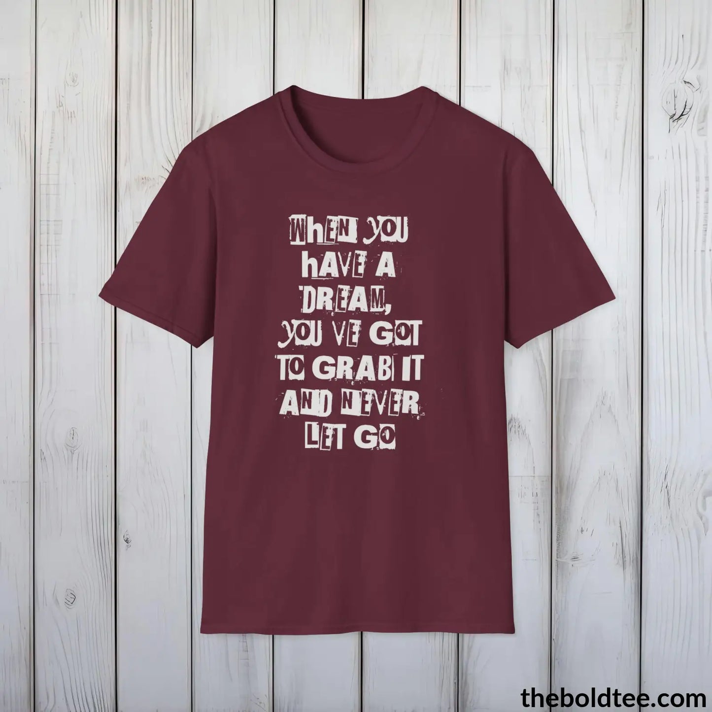 Bold Quote Tee - Premium Soft Cotton Crewneck Unisex T - Shirt 9 Colors Maroon / S