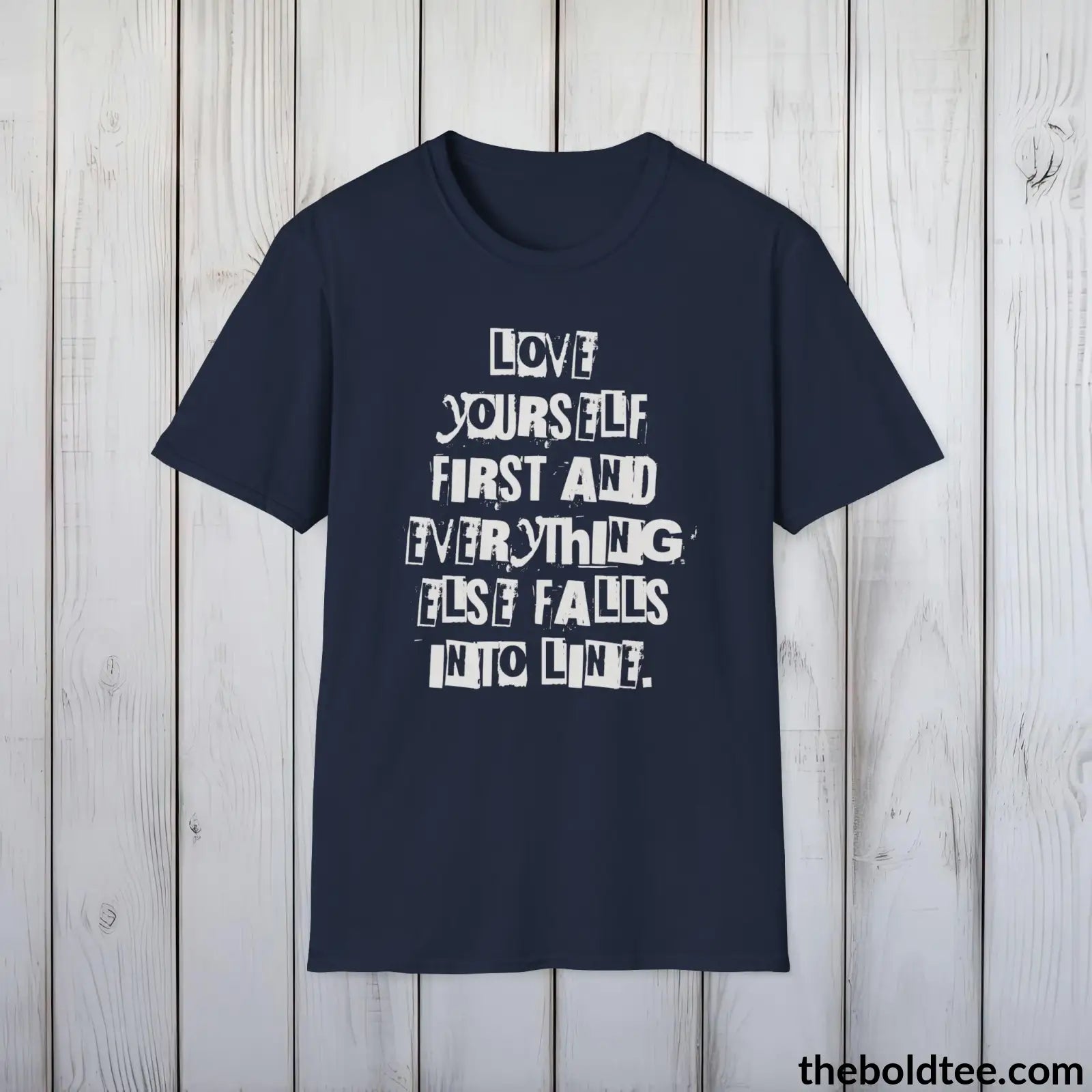 Bold Quote Tee - Premium Soft Cotton Crewneck Unisex T - Shirt 9 Colors Navy / S