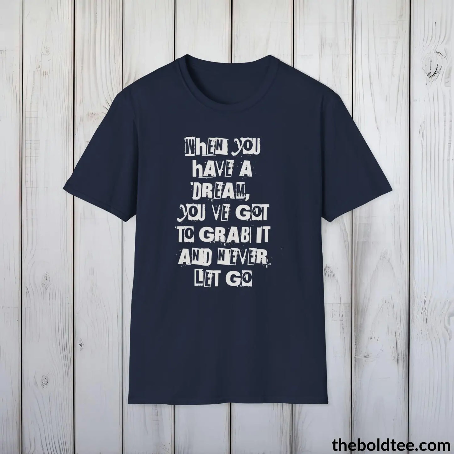 Bold Quote Tee - Premium Soft Cotton Crewneck Unisex T - Shirt 9 Colors Navy / S