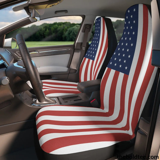 Bold Us Flag Car Seat Covers (2 Pcs.) All Over Prints