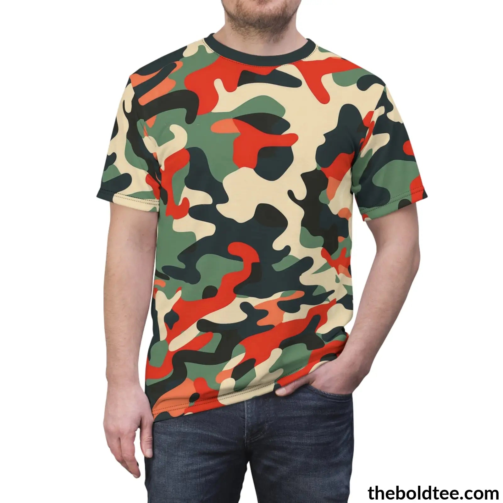 Camouflage Tee - Premium All Over Print Crewneck Shirt Prints