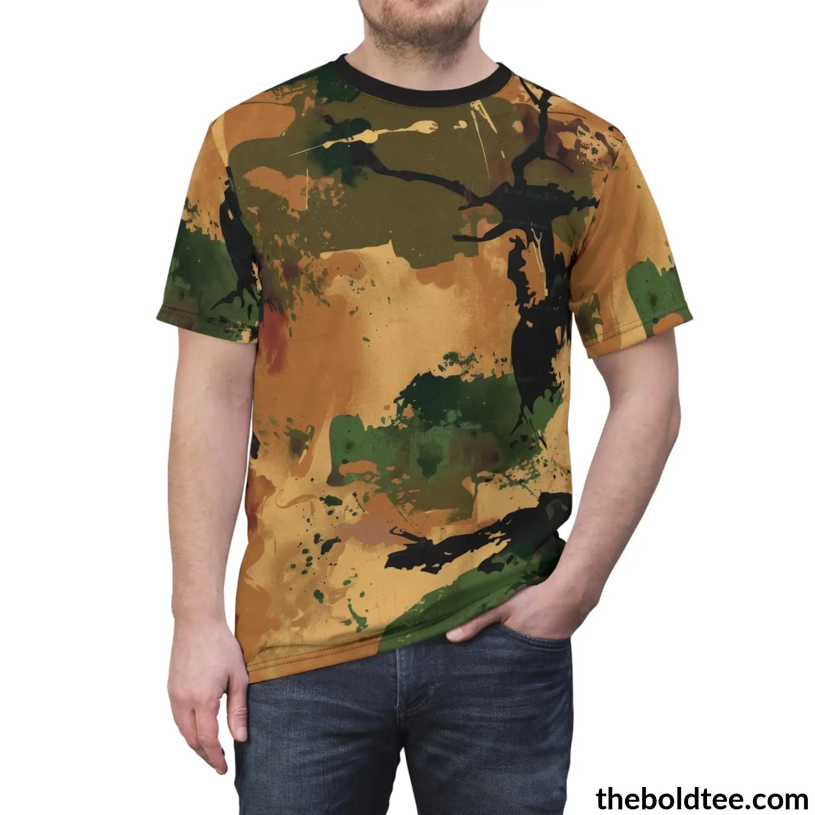 Camouflage Tee - Premium All Over Print Crewneck Shirt Prints