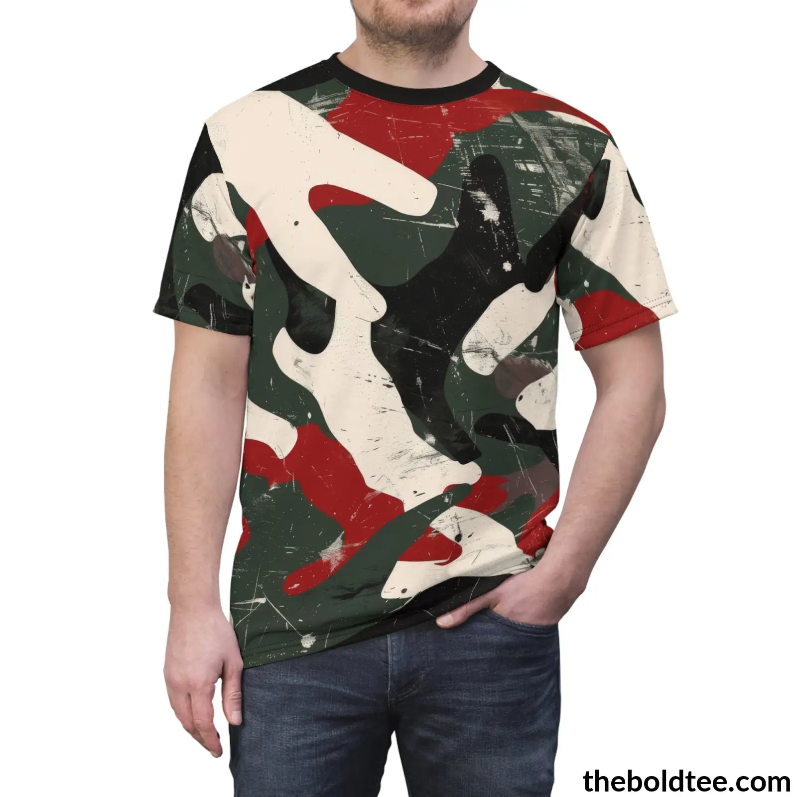 Camouflage Tee - Premium All Over Print Crewneck Shirt Prints