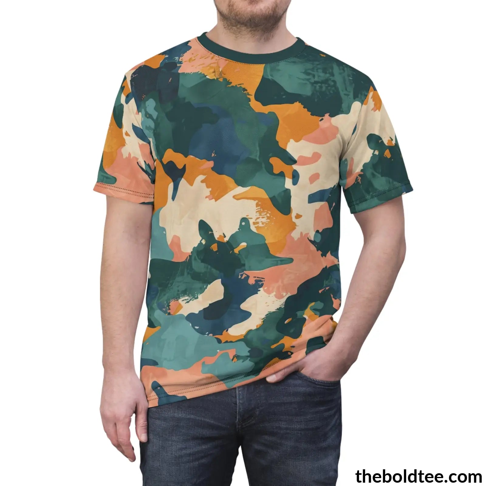 Camouflage Tee - Premium All Over Print Crewneck Shirt Prints