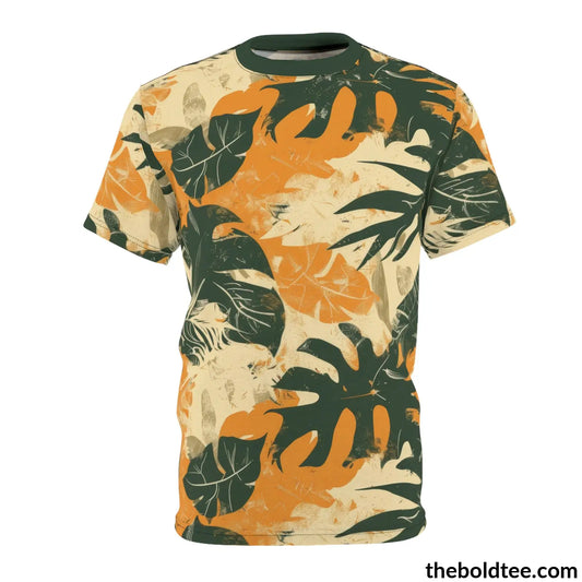 Camouflage Tee - Premium All Over Print Crewneck Shirt Black Stitching / 6 Oz. S Prints
