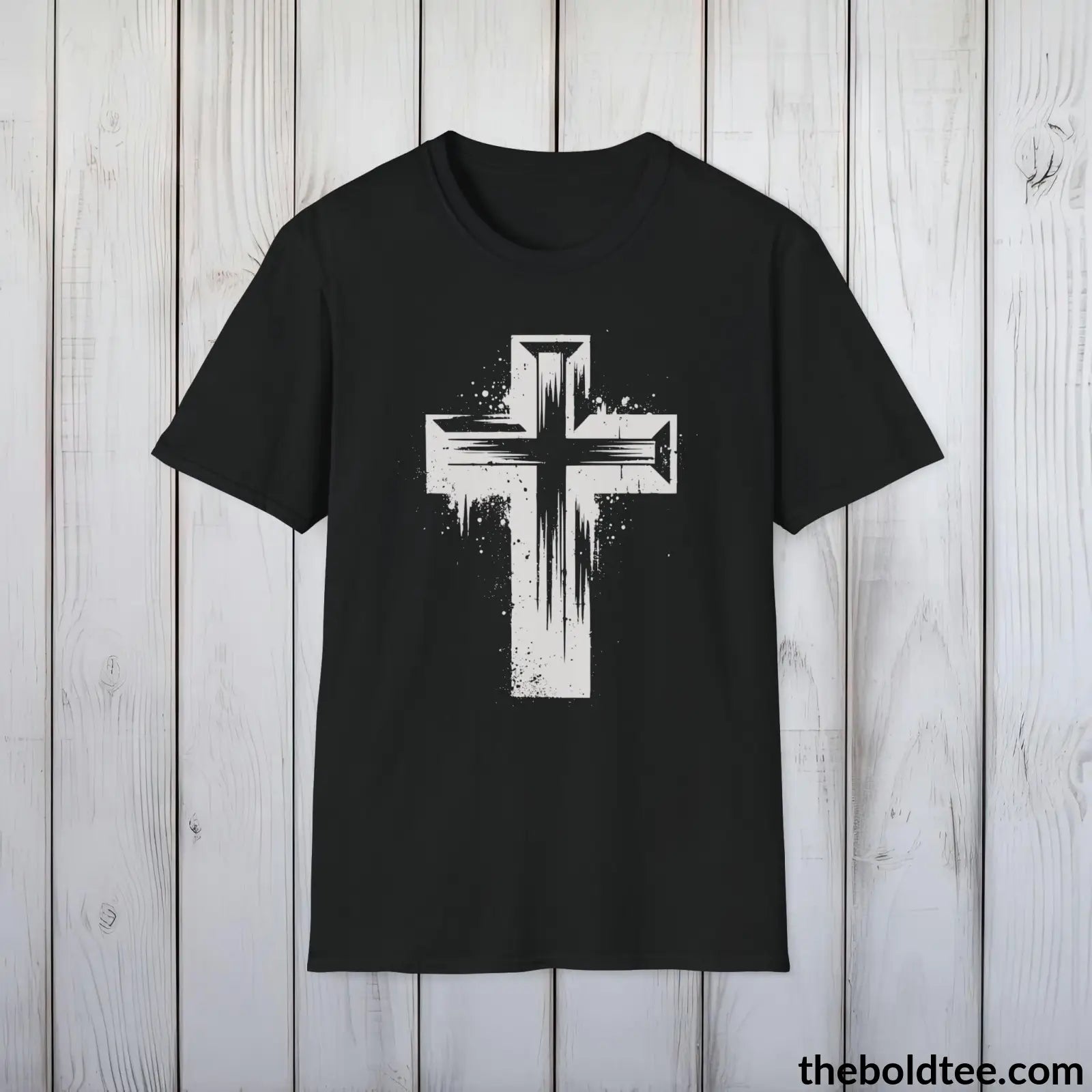 T-Shirt Black / S Christian Cross Tee - Premium Soft Cotton Crewneck Unisex T-Shirt - 9 Bold Colors