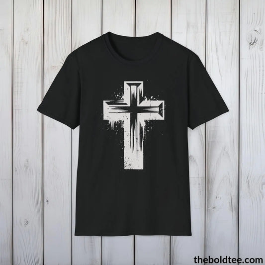 T-Shirt Black / S Christian Cross Tee - Premium Soft Cotton Crewneck Unisex T-Shirt - 9 Bold Colors