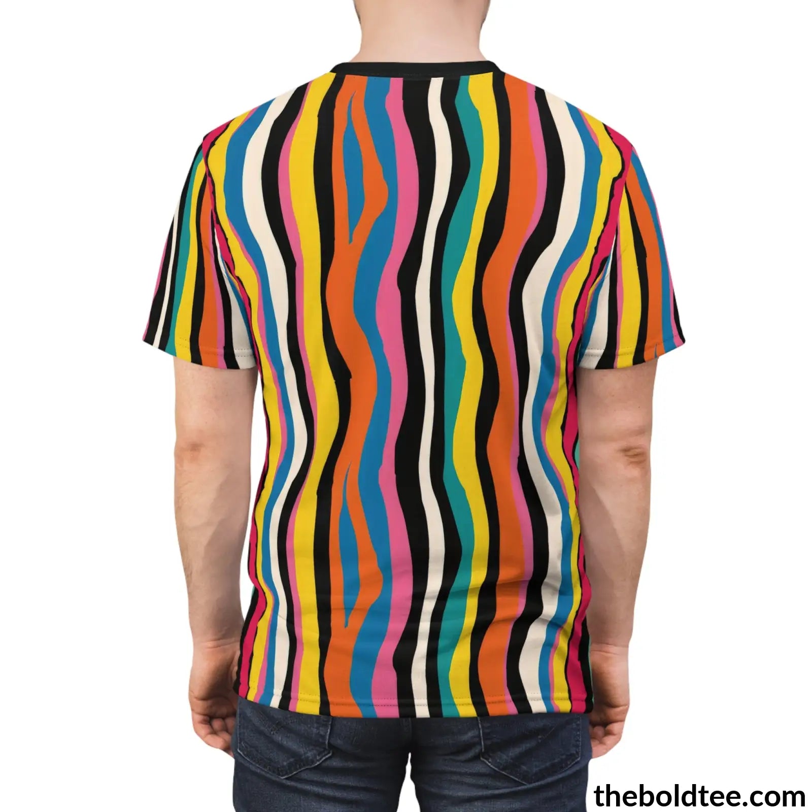 Color Stripes Tee - Premium All Over Print Crewneck Shirt Prints