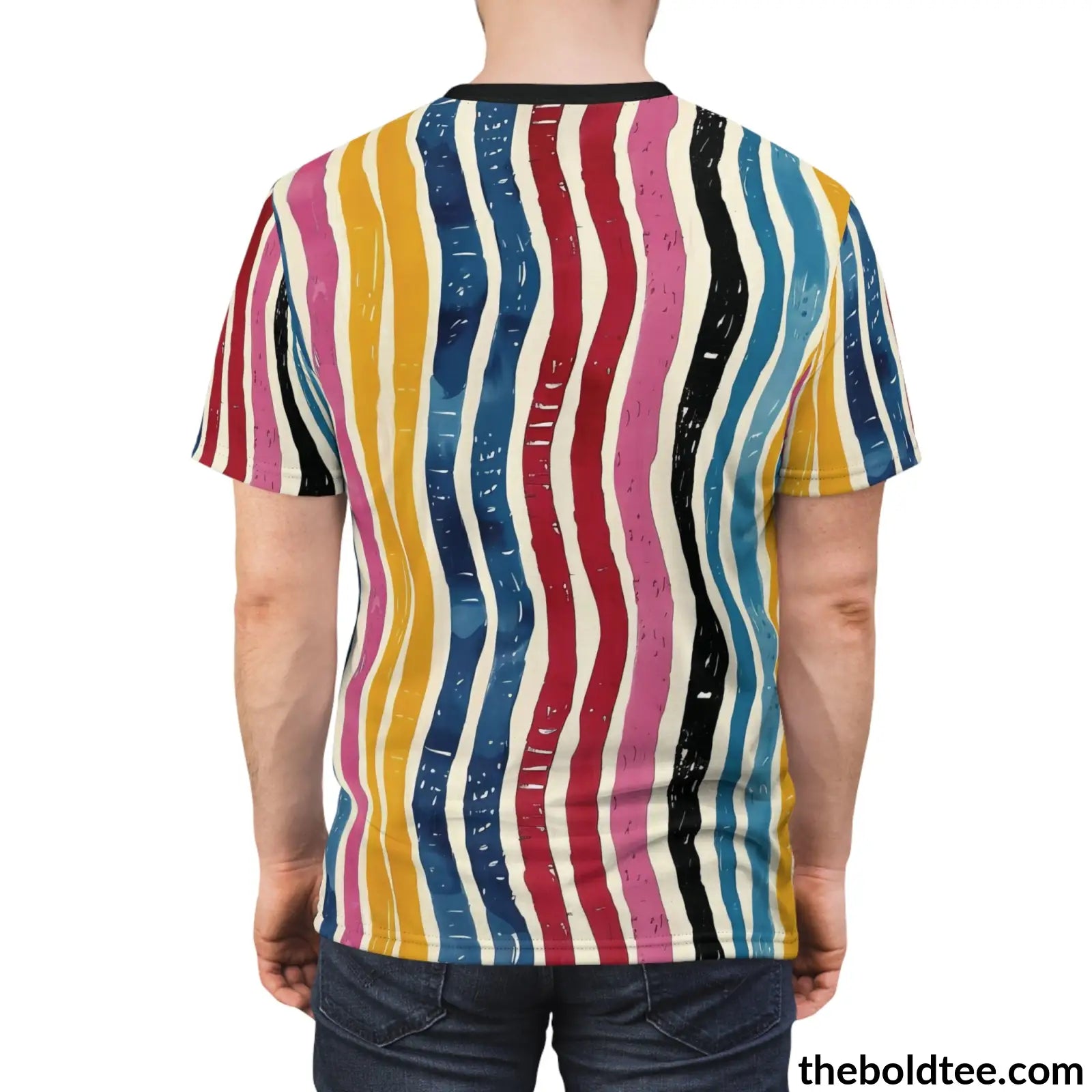 Color Stripes Tee - Premium All Over Print Crewneck Shirt Prints