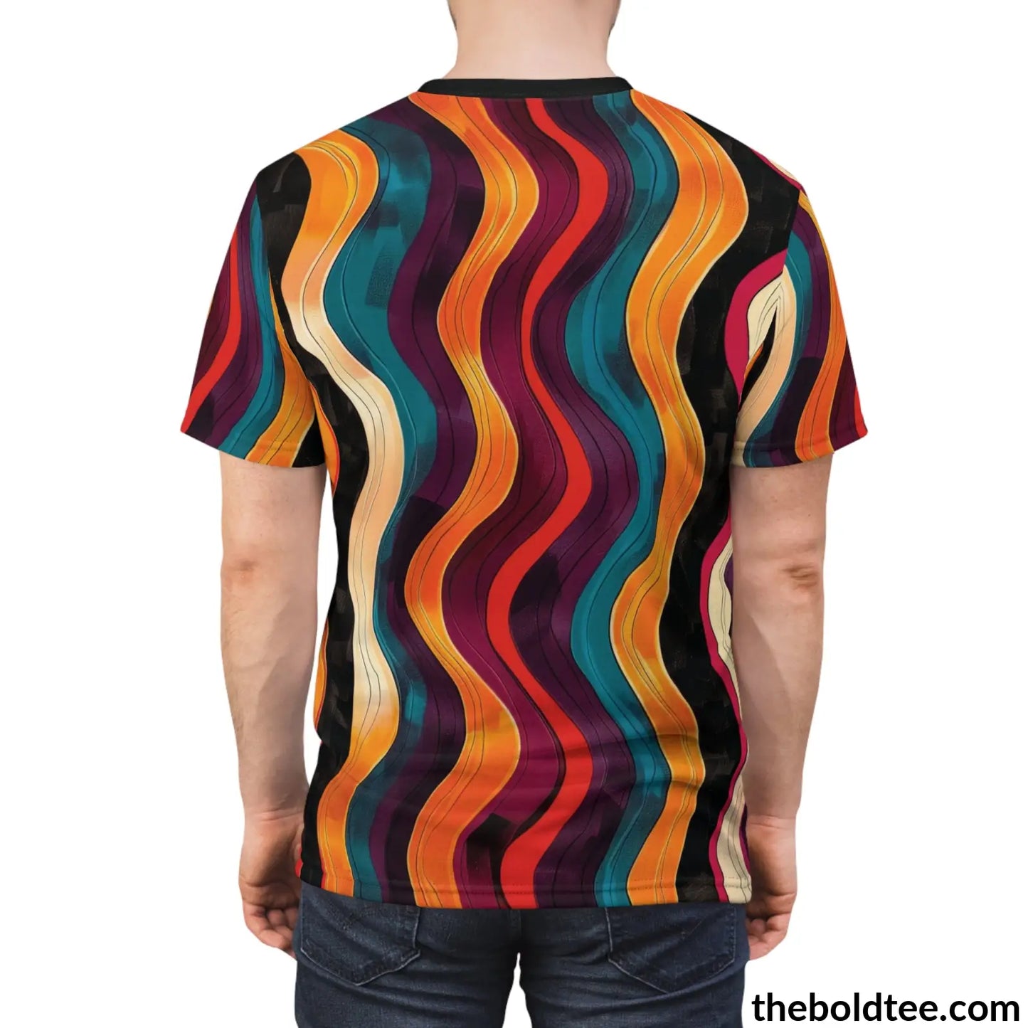 Color Stripes Tee - Premium All Over Print Crewneck Shirt Prints