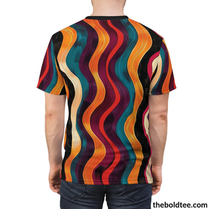 Color Stripes Tee - Premium All Over Print Crewneck Shirt Prints