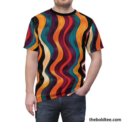 Color Stripes Tee - Premium All Over Print Crewneck Shirt Prints