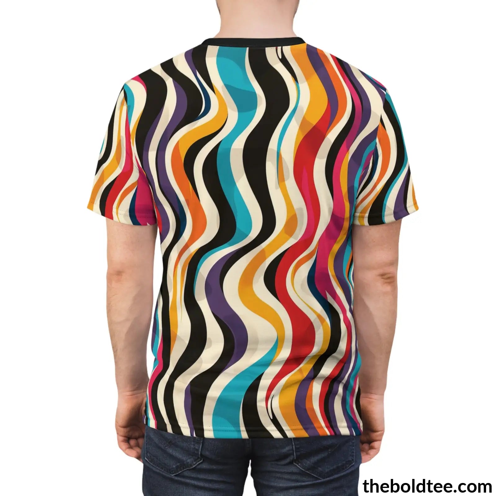 Color Stripes Tee - Premium All Over Print Crewneck Shirt Prints