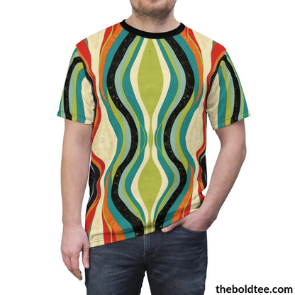 Color Stripes Tee - Premium All Over Print Crewneck Shirt Prints