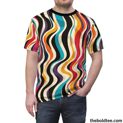 Color Stripes Tee - Premium All Over Print Crewneck Shirt Prints