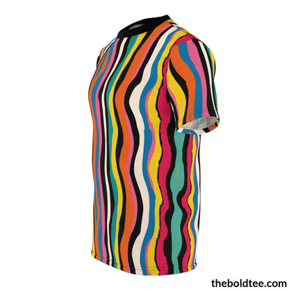 Color Stripes Tee - Premium All Over Print Crewneck Shirt Prints